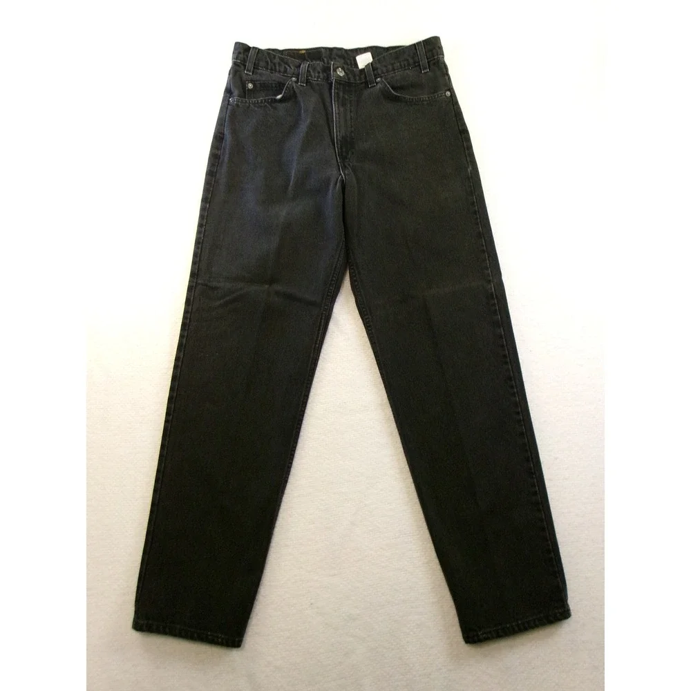 Vintage Levis 550 Relaxed Fit Black Jeans Mens 34x32 Orange Tab Made in USA 1997
